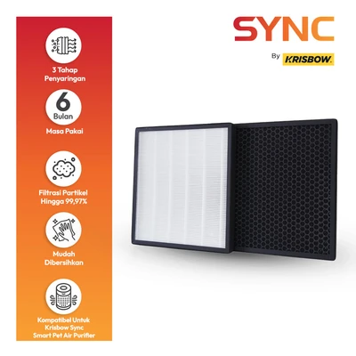 Gambar Krisbow Sync Part Filter HEPA Carbon Smart Air Purifier - Putih