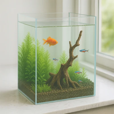 Gambar Fishland Aquarium Nano Straight Opc 12 Liter Transparan