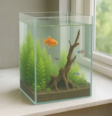 Gambar Fishland Aquarium Nano Straight Opc 7 Liter Transparan