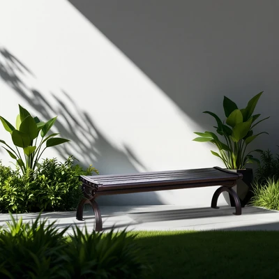 Gambar Soleil Patiola Bangku Taman Aluminium Cast - Hitam