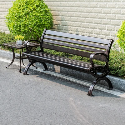 Gambar Soleil Patiola Kursi Taman Aluminium Cast - Hitam