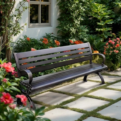 Gambar Soleil Patiola Kursi Taman Aluminium Cast - Hitam