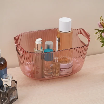 Gambar Stora Luxe Keranjang Penyimpanan Medium 25x17x12.5 cm - Pink Transparan