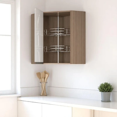 Gambar Informa Ilsa Kabinet Dinding Dapur Sudut Dengan Rak Putar 60 cm - Cokelat
