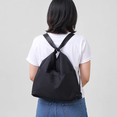 Gambar Ataru Basic Sling Bag Tote Bag Backpack Nylon 3 in 1 Ukuran L - Hitam