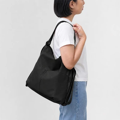 Gambar Ataru Basic Sling Bag Tote Bag Backpack Nylon 3 in 1 Ukuran L - Hitam