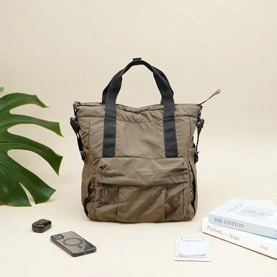 Gambar Ataru Totebag Puffy Nylon 2In1 Large - Hijau Olive