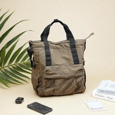 Gambar Ataru Totebag Puffy Nylon 2In1 Large - Hijau Olive