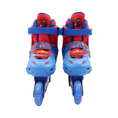 Gambar Paso Ukuran 34-38 Sepatu Roda Inline Skate Spiderman - Biru/merah