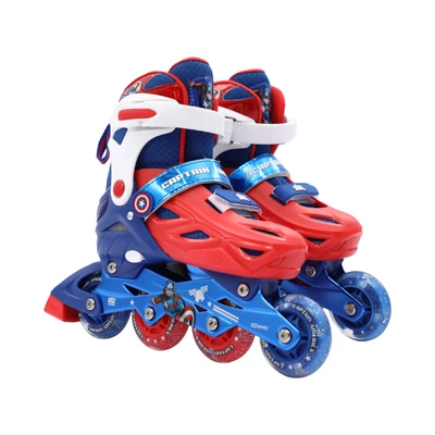 Gambar Paso Ukuran 34-38 Sepatu Roda Inline Skate Captain America - Biru/merah