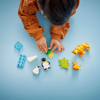 Gambar LEGO Dunplo Wild Animal Families Penguins & Lions Set 65 Pcs 10442 - Mix