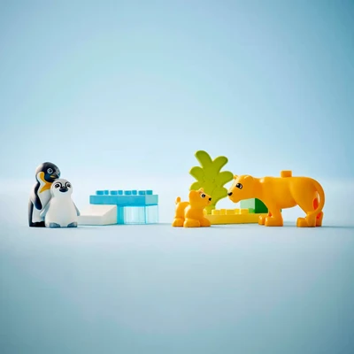 Gambar LEGO Dunplo Wild Animal Families Penguins & Lions Set 65 Pcs 10442 - Mix