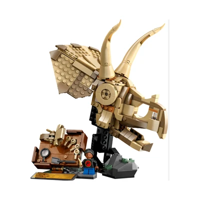 Gambar LEGO Jurassic World Dinosaur Fossils Triceratops Skull Set 468 Pcs 76969 - Cokelat