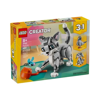 Gambar LEGO Creator 3 In 1 Playful Cat Set 407 Pcs 31163 - Abu-abu