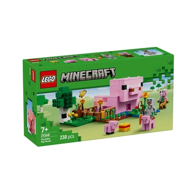 Gambar LEGO Minecraft The Baby Pig House Set 238 Pcs 21268 - Pink