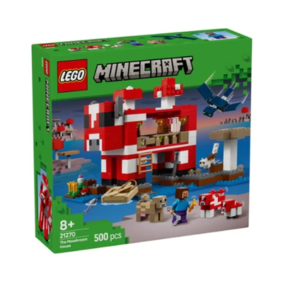 Gambar LEGO Minecraft The Mooshroom House Set 500 Pcs 21270 - Mix