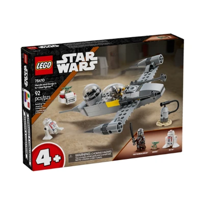 Gambar LEGO Star Wars Mando & Grogus N1 Starfighter Set 92 Pcs 75410 - Abu-abu