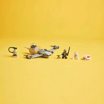 Gambar LEGO Star Wars Mando & Grogus N1 Starfighter Set 92 Pcs 75410 - Abu-abu