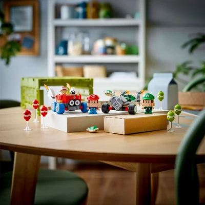 Gambar LEGO Super Mario Kart Baby Mario Vs Baby Luigi Set 321 Pcs 72034 -  Merah/hijau