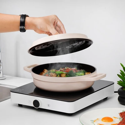 Gambar Cooking Color Cara Panci Casserole Low Non-Stick Coating 24 cm - Pink