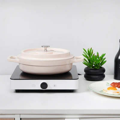 Gambar Cooking Color Cara Panci Casserole Low Non-Stick Coating 24 cm - Pink