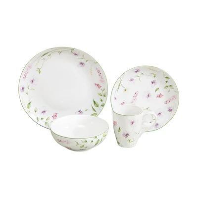 Gambar Appetite Perlengkapan Makan Lilac Fleurs Set 16 pcs - Putih