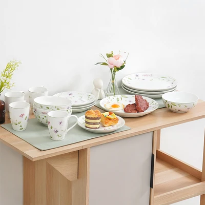 Gambar Appetite Perlengkapan Makan Lilac Fleurs Set 16 pcs - Putih