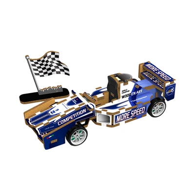 Gambar Kiddy Star Set 3d Wooden F1 Racing - Biru