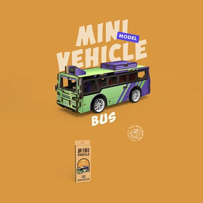 Gambar Kiddy Star Puzzle 3d Kayu Bus Set 30 Pcs - Hijau