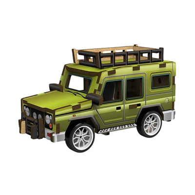 Gambar Kiddy Star Puzzle 3d Kayu Jeep Set 31 Pcs - Hijau