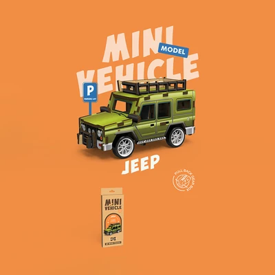 Gambar Kiddy Star Puzzle 3d Kayu Jeep Set 31 Pcs - Hijau