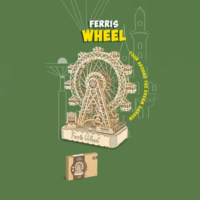 Gambar Kiddy Star Puzzle Kayu 3d Ferris Wheel Set 248 Pcs - Cokelat