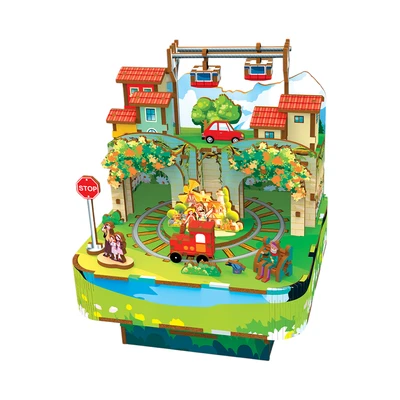 Gambar Kiddy Star Puzzle Kayu 3d Mountain City Travelogue Set 100 Pcs - Mix