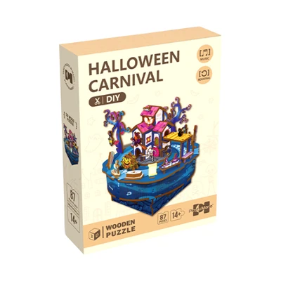 Gambar Kiddy Star Puzzle Kayu 3d Halloween Carnival Set 87 Pcs - Biru