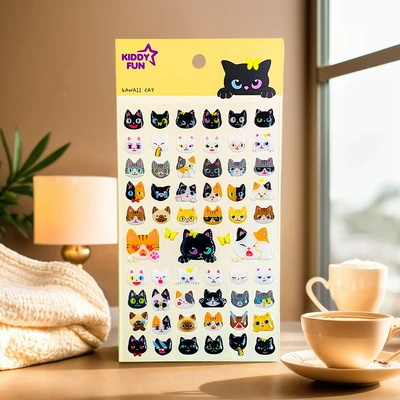 Gambar Kiddy Fun Funny Stiker Kawaii Cats - Mix