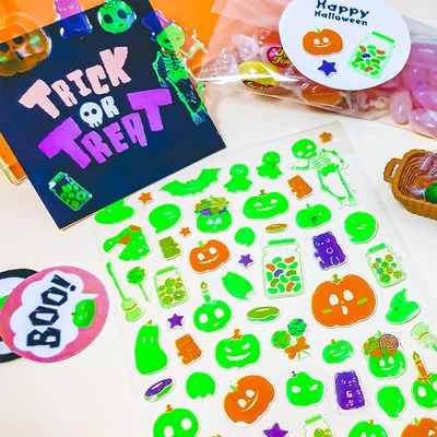 Gambar Kiddy Fun Funny Stiker Halloween - Hijau