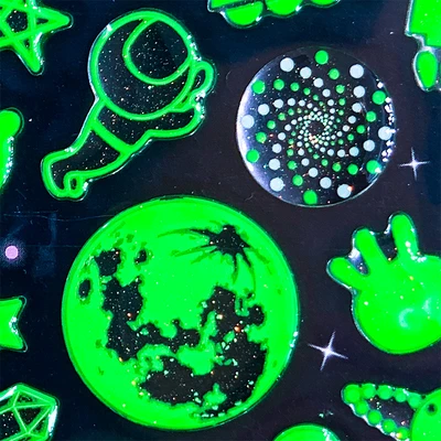 Gambar Kiddy Fun Stiker Funny Luminous Universe - Hijau