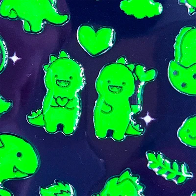 Gambar Kiddy Fun Funny Stiker Luminous Dino - Hijau