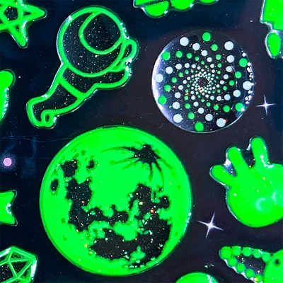 Gambar Kiddy Fun Funny Stiker Luminous Dino - Hijau