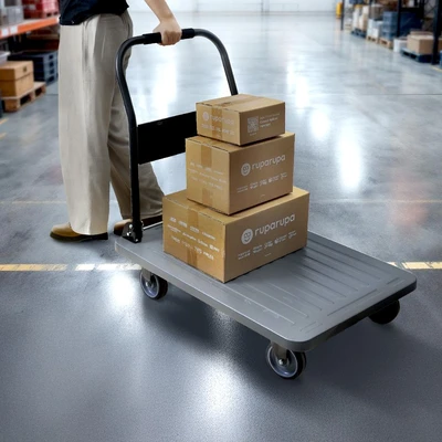 Gambar Maxbuilt Troli Barang Lipat 500Kg - Abu-Abu