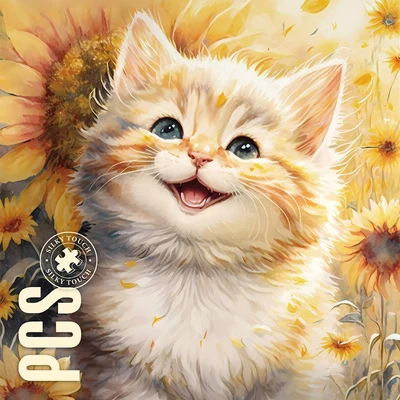 Gambar Kiddy Fun Velvet Puzzle Pleasant Cat Set 300 Pcs - Mix