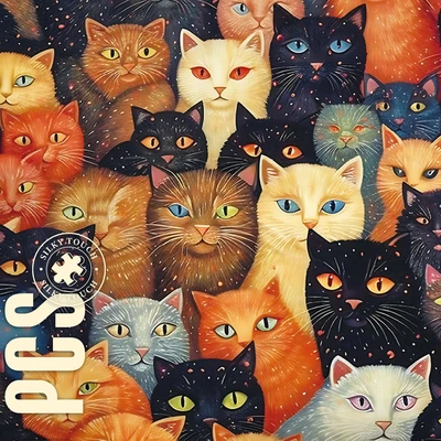 Gambar Kiddy Fun Velvet Puzzle Cat Set 1000 Pcs - Mix