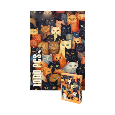Gambar Kiddy Fun Velvet Puzzle Cat Set 1000 Pcs - Mix