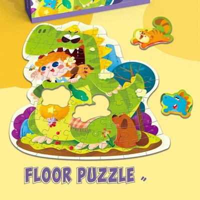 Gambar Kiddy Fun Roar Dino Floor Puzzle Set 60 Pcs - Mix