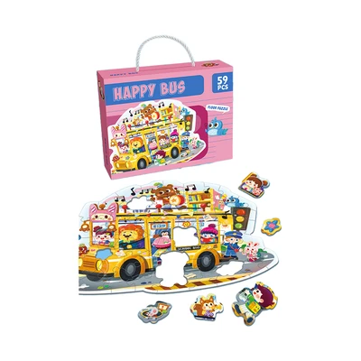 Gambar Kiddy Fun Happy Bus Floor Puzzle Set 59 Pcs - Mix