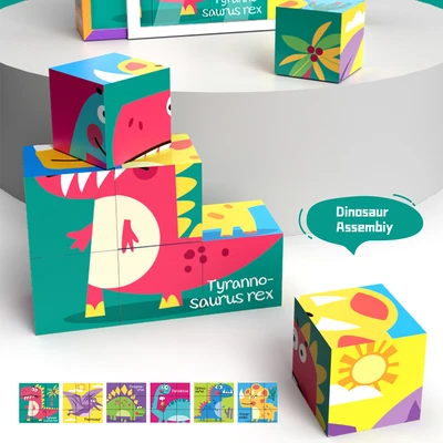 Gambar Kiddy Fun Set Puzzle Dinosaur 6 In 1 - Mix