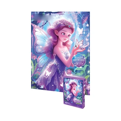 Gambar Kiddy Fun Puzzle Glitter Princess Pauli Set 100 Pcs - Ungu