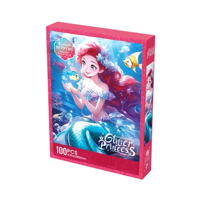 Gambar Kiddy Fun Puzzle Glitter Princess Mermaid Alice Set 100 Pcs - Merah