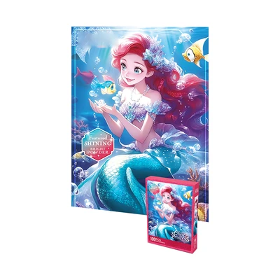 Gambar Kiddy Fun Puzzle Glitter Princess Mermaid Alice Set 100 Pcs - Merah