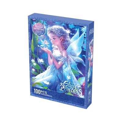 Gambar Kiddy Fun Puzzle Glitter Princess Cindy Belle Set 100 Pcs - Biru